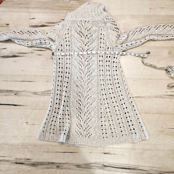 Anthropologie Sleeping On Snow Eldora Open Weave Turtleneck Tunic Sweater - Picture 6 of 6